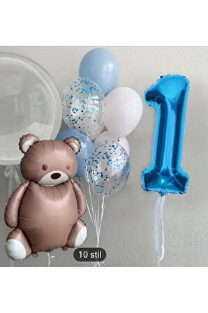 SEVİMLİ AYI FOLYO BALON YAŞ SETİ