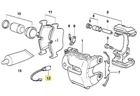 BMW E46 325 330 VE M3 ÖN FREN BALATA SENSÖRÜ 34356751311