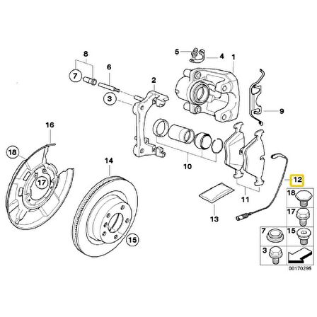 BMW 1 VE 3 SERİ ARKA BALATA SENSÖRÜ 34356762253 - 34356789445