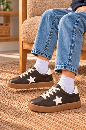 Çocuk Esnek Sneaker Kahverengi/Beyaz