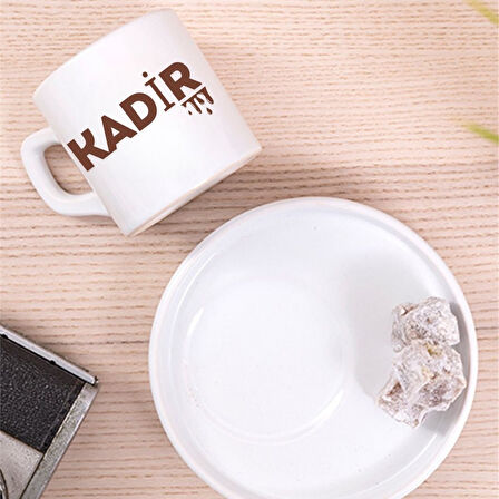 Kişiye Özel İsimli Çikolata Damla Tasarımlı Türk Kahvesi Fincanı