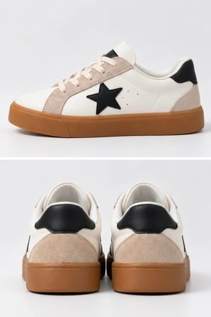 Çocuk Esnek Sneaker Beyaz/Siyah