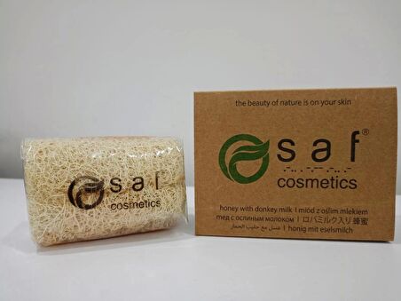 Bal ve Eşek sütlü Kabak Lifli Sabun (140gr +-5%) SAF Cosmetics