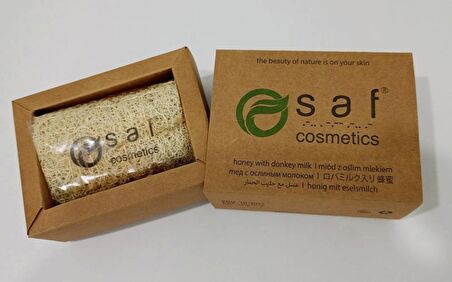 Bal ve Eşek sütlü Kabak Lifli Sabun (140gr +-5%) SAF Cosmetics