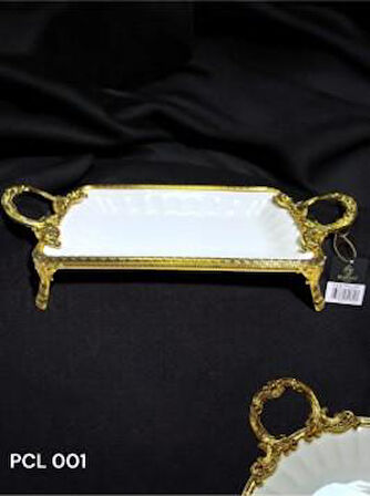 Royking Elegance Dikdörtgen Sunum Tabak Gold 41CM PCL 001