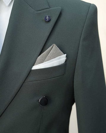 Beystil Erkek Yeşil Slimfit Kruvaze Takım Elbise