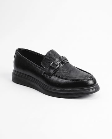 Beystil Erkek Siyah Mat Corcik Tokalı Loafer Ayakkabı