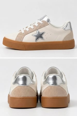 Çocuk Esnek Sneaker Gümüş/Beyaz
