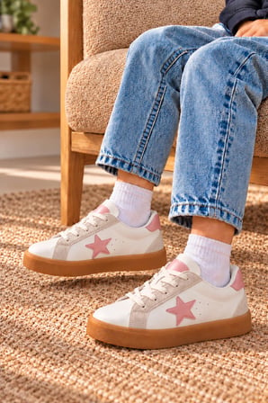 Çocuk Esnek Sneaker Pembe/Beyaz