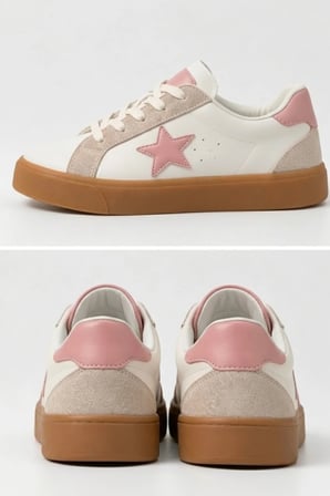 Çocuk Esnek Sneaker Pembe/Beyaz