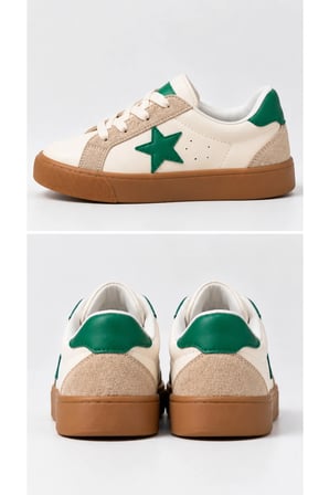 Çocuk Esnek Sneaker Yeşil/Beyaz