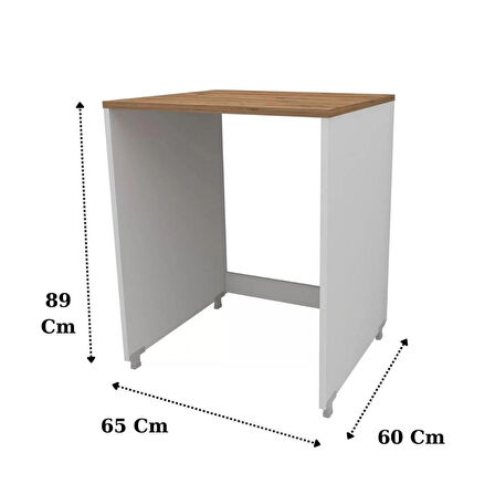 Reyo Home Enda Çamaşır ve Kurutma Makinesi Dolabı Kapaksız Çam-Beyaz 89x65 cm