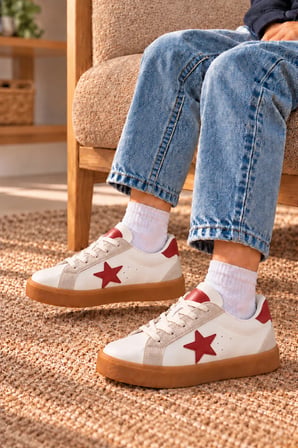 Çocuk Esnek Sneaker Beyaz/Kırmızı