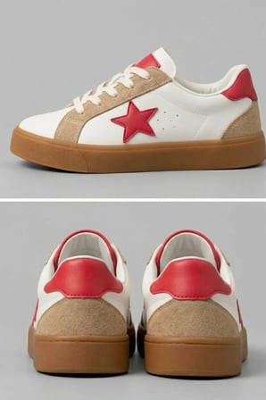 Çocuk Esnek Sneaker Beyaz/Kırmızı