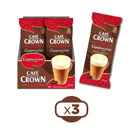 Cafe Crown Cappuccino 14 gr 10 lu x 3 Kutu 