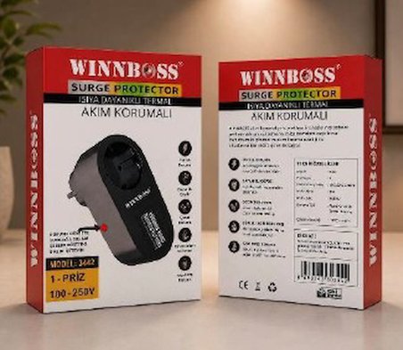 Yüksek Isıya Dayanıklı Kısa Devre Korumalı Tekli Termal Akım Korumalı Priz Winnboss 3442