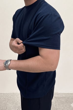 Erkek Tişört %100 Pamuk İnterlok Kumaş Bisiklet Yaka Premium Rahat Kalıp Tişört