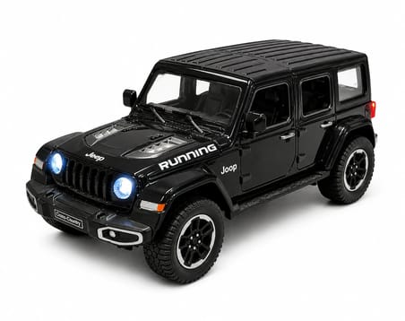 Vardem Oyuncak 17 cm Işıklı Jeep Cross Country Metal Görünümlü Oyuncak Araba Siyah