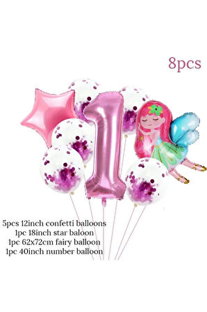 PERİ KIZI FOLYOLU YAŞ BALON SET
