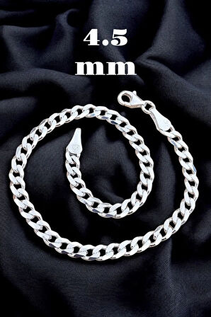 925 Ayar Gümüş 4.5 mm Gurmet Modeli Erkek Gümüş Bileklik