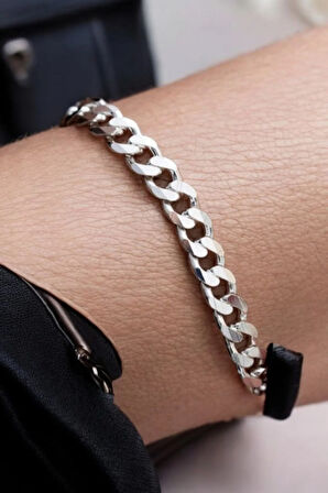 925 Ayar Gümüş 6.5 mm Gurmet Modeli Erkek Gümüş Bileklik