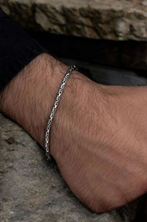 925 Ayar Gümüş Yuvarlak Kral Bileklik 2.8 mm