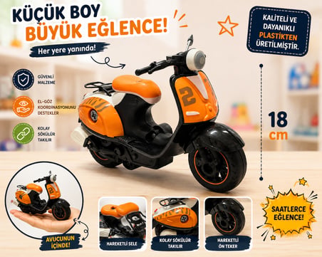 18 cm klasik Oyuncak Scooter motor