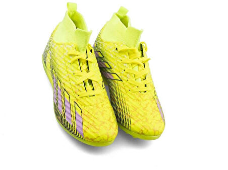 SPORTAÇ 102 Genç Halı Saha Futbol Ayakkabı NEON SARI_LİLA_SİYAH