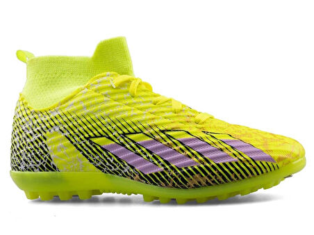 SPORTAÇ 102 Genç Halı Saha Futbol Ayakkabı NEON SARI_LİLA_SİYAH