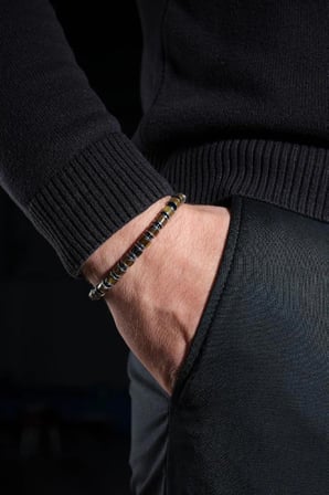 Sertifikalı Doğal Taş Erkek Kadın Kaplangözü Taşı Ve Hematit Özel Tasarım Hediye 6mm Bileklik