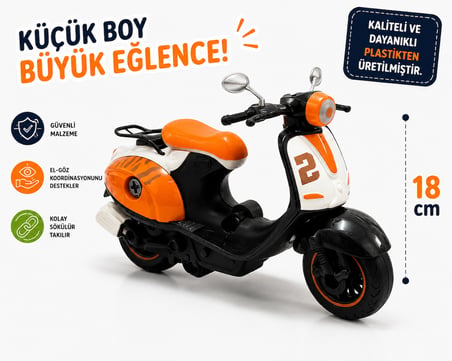 18 cm klasik Oyuncak Scooter motor