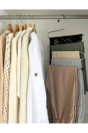 3 adet Metal Dolap İçi  Krom Askı 5 Katlı Paslanmaz Organizer Pantalon Eşarp Etek askısı