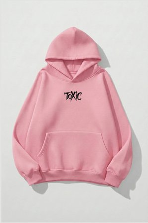 Unisex Yumuşak Dokulu Göz Testi Baskılı Tasarım Oversize 3 İplik Hoodie Sweatshirt
