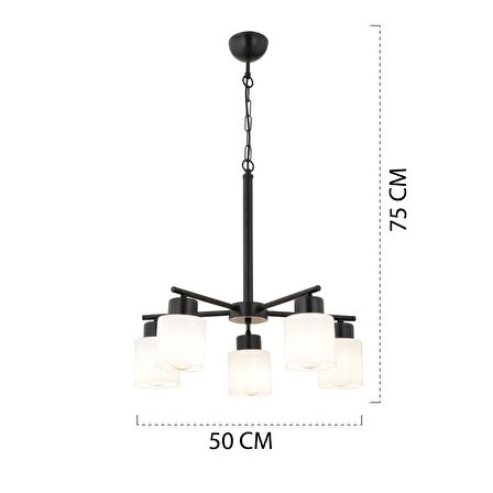 Loreen 5 Li Spor Modern Yatak Odası Mutfak Salon Avize 