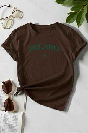 Unisex Milano Baskılı Tasarım Tshirt