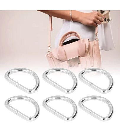 20 Adet Metal D Halka 38mm Genişlik Çanta Yapımı İçin