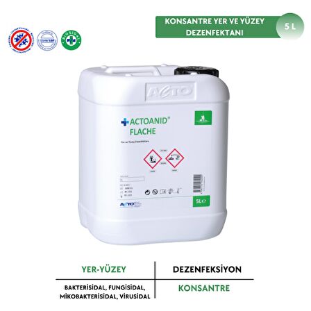 ACTOANID® FLACHE 5L Konsantre Yer ve Yüzey Dezenfektanı