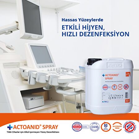 ACTOANID® SPRAY 5L Tıbbi Cihazlar için Alkolsüz Yüzey Dezenfektanı