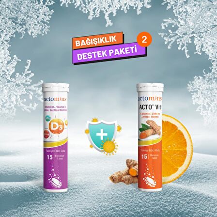 ACTO® VIT C Vitamini 15 Efervesan Tablet + Vitamin D3 15 Efervesan Tablet