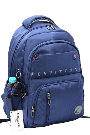 Saten Su İtici Kumaş Lacivert Büyük Boy Unisex Seyahat Okul ve Sırt Çantası / 3440