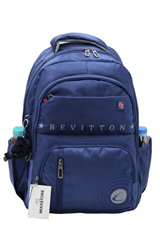 Saten Su İtici Kumaş Lacivert Büyük Boy Unisex Seyahat Okul ve Sırt Çantası / 3440