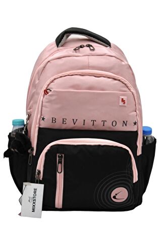 Saten Su İtici Kumaş Pudra Siyah Büyük Boy Unisex Seyahat Okul ve Sırt Çantası / 3440
