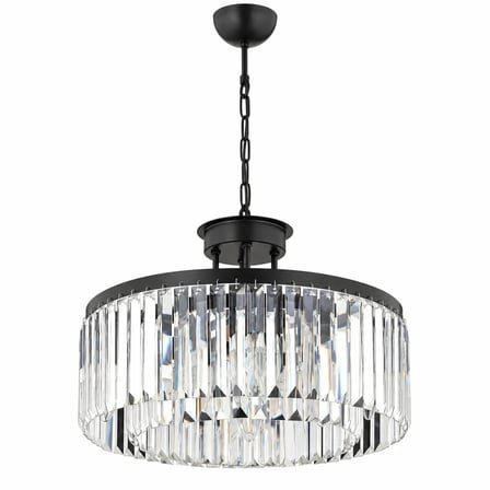 Kanvas 45'Lik Siyah Kristalli Taşlı Modern Tasarım Kristal Salon Avize