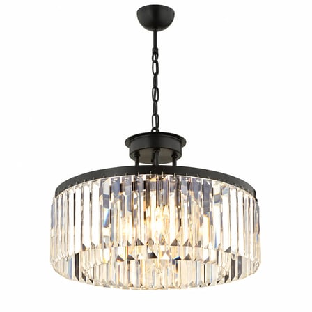 Kanvas 45'Lik Siyah Kristalli Taşlı Modern Tasarım Kristal Salon Avize