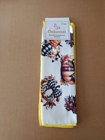 MİCROFİBER TEMİZLİK BEZİ 40X50 CM 2 ADET (BİR ADET BASKILI BİR ADET NATUREL)