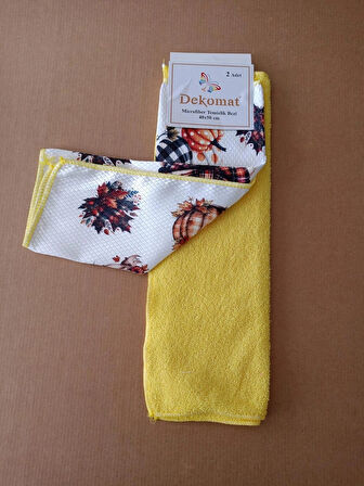 MİCROFİBER TEMİZLİK BEZİ 40X50 CM 2 ADET (BİR ADET BASKILI BİR ADET NATUREL)