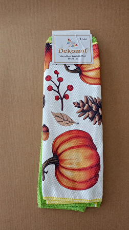 MİCROFİBER TEMİZLİK BEZİ 40X50 CM 2 ADET (BİR ADET BASKILI BİR ADET NATUREL)