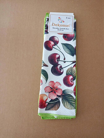 MİCROFİBER TEMİZLİK BEZİ 40X50 CM 2 ADET (BİR ADET BASKILI BİR ADET NATUREL)