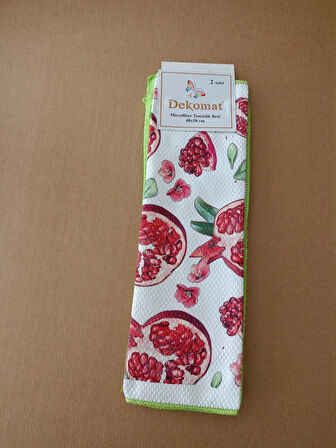 MİCROFİBER TEMİZLİK BEZİ 40X50 CM 2 ADET (BİR ADET BASKILI BİR ADET NATUREL)