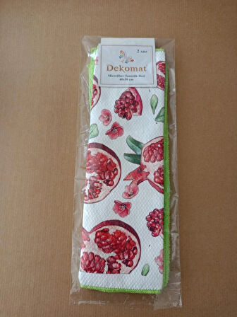MİCROFİBER TEMİZLİK BEZİ 40X50 CM 2 ADET (BİR ADET BASKILI BİR ADET NATUREL)